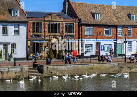 Kai, der alte Riverport, St Ives Stadtmitte auf dem großen Fluss Ouse, Cambridgeshire, England, UK, GB Stockfoto