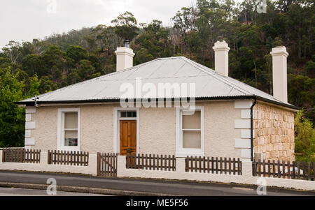 Colonial georgischen Steinhaus in South Hobart, Tasmanien, Australien Stockfoto