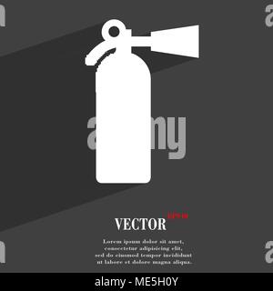 Feuerlöscher Symbol flache moderne Web Design mit langen Schatten und Platz für Ihren Text. Vector Illustration Stock Vektor