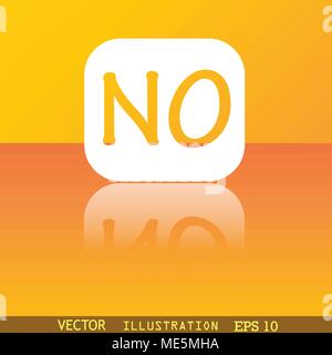 NO Norwegen übersetzung Symbol flache moderne Web Design mit Reflexion und Platz für Ihren Text. Vector Illustration Stock Vektor