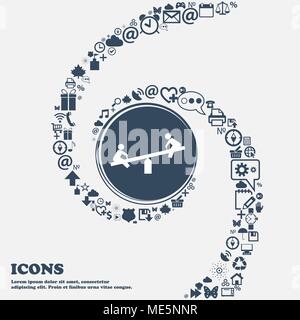 Swing Symbol Zeichen in der Mitte. Um die vielen schönen Symbole in einer Spirale verdreht. Sie können jeweils separat verwenden Sie für Ihr Design. Vector Illustration Stock Vektor