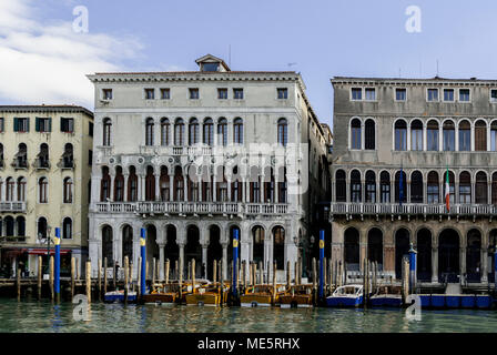 Venedig - 9. März: wunderschöne Palast auf der venezianischen Canale grande, Venedig, Italien, März 9,2017. Stockfoto