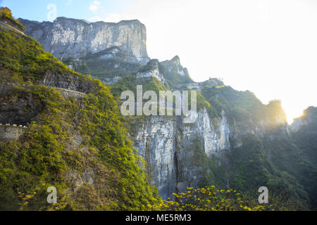 Die Himmelspforte Tianmen Shan Stockfoto