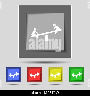 Swing Symbol Zeichen auf der ursprünglichen fünf farbigen Tasten. Vector Illustration Stock Vektor