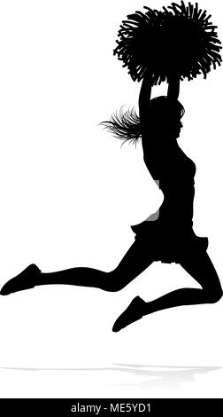 Silhouette Cheerleader Stock Vektor