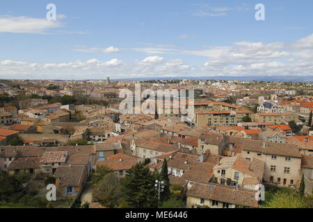 Die Stadt von Carcassonne, eine mittelalterliche Festung im französischen Departement Aude Stockfoto