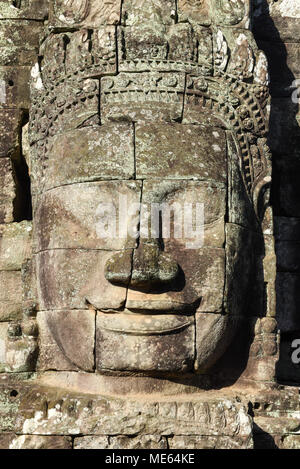 Closeup Stein von prasat Bayon Tempel, Angkor Thom zu Kambodscha Stockfoto