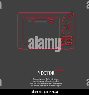 Mikrowelle. Küchenausstattung flache moderne web-Taste und Platz für Ihren Text. Vektor. EPS 10. Stock Vektor