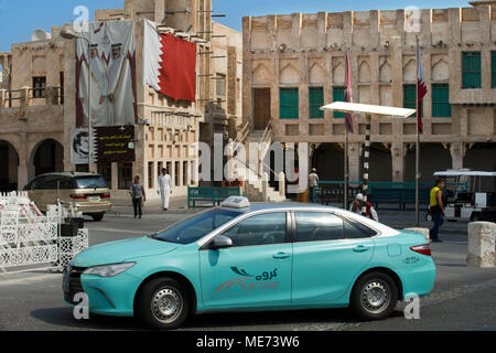 Mit dem Taxi in die Innenstadt, Souq Waqif, Doha, Qatar Stockfoto