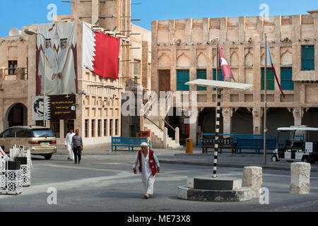 Alte Gebäude in der Innenstadt, Souq Waqif, Doha, Qatar Stockfoto