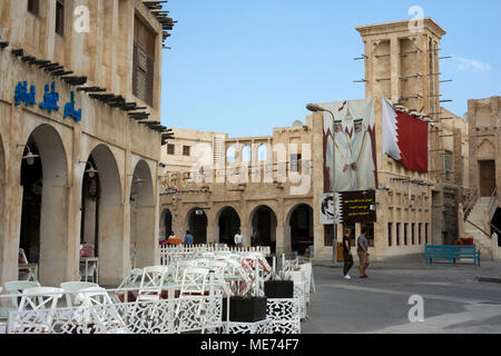 Alte Gebäude in der Innenstadt, Souq Waqif, Doha, Qatar Stockfoto