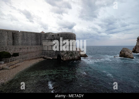 Festung Bokar" ist die zentrale Anlaufstelle in der Verteidigung der Pila Tor in Dubrovnik, Kroatien. Stockfoto