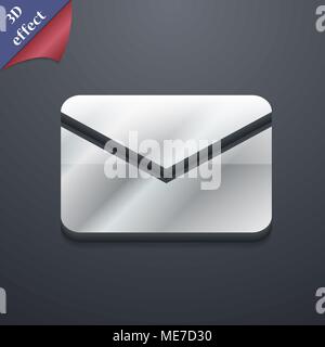 Mail, Umschlag, Nachricht Symbol. 3D-Stil. Schickes, modernes Design mit Platz für Ihren Text Vector Illustration Stock Vektor
