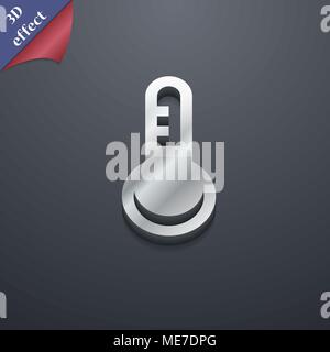 Thermometer, Temperatur Symbol. 3D-Stil. Schickes, modernes Design mit Platz für Ihren Text Vector Illustration Stock Vektor