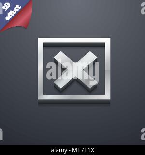 Abbrechen Symbol. 3D-Stil. Schickes, modernes Design mit Platz für Ihren Text Vector Illustration Stock Vektor