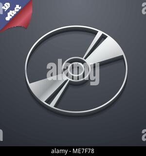 Cd, DVD, Compact Disk, Blue Ray Symbol. 3D-Stil. Schickes, modernes Design mit Platz für Ihren Text Vector Illustration Stock Vektor