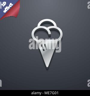 Eis Symbol. 3D-Stil. Schickes, modernes Design mit Platz für Ihren Text Vector Illustration Stock Vektor