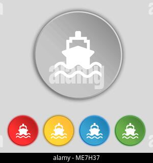 Schiff Symbol unterzeichnen. Symbol auf fünf Tasten. Vector Illustration Stock Vektor