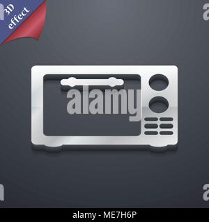Mikrowelle Backofen Symbol. 3D-Stil. Schickes, modernes Design mit Platz für Ihren Text Vector Illustration Stock Vektor