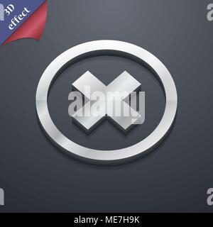 Abbrechen Symbol. 3D-Stil. Schickes, modernes Design mit Platz für Ihren Text Vector Illustration Stock Vektor