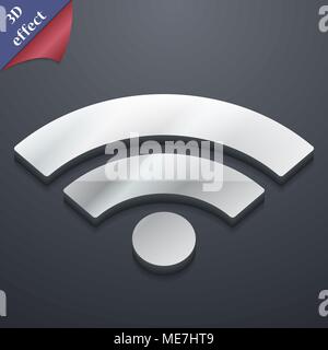 Wi-fi-Symbol. 3D-Stil. Schickes, modernes Design mit Platz für Ihren Text Vector Illustration Stock Vektor