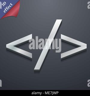 Programmierung code Symbol. 3D-Stil. Schickes, modernes Design mit Platz für Ihren Text Vector Illustration Stock Vektor