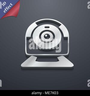 Webcam Symbol. 3D-Stil. Schickes, modernes Design mit Platz für Ihren Text Vector Illustration Stock Vektor