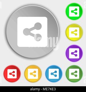 Symbol "Freigeben" unterzeichnen. Symbol auf fünf Tasten. Vector Illustration Stock Vektor