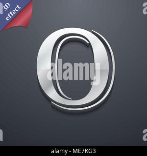 Nummer 0 Symbol. 3D-Stil. Schickes, modernes Design mit Platz für Ihren Text Vector Illustration Stock Vektor