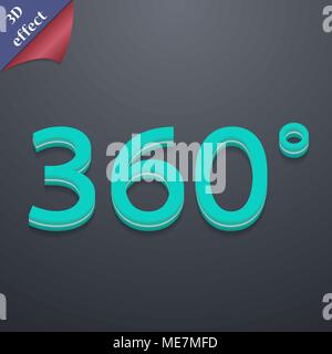 Winkel 360 Grad Symbol. 3D-Stil. Schickes, modernes Design mit Platz für Ihren Text Vector Illustration Stock Vektor
