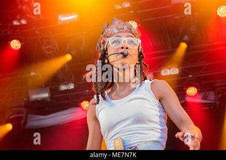 Esperanza Spalding durchführen bei Molde Jazzfestival in Molde, Norwegen, 21.07.2016. Stockfoto