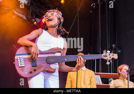 Esperanza Spalding durchführen bei Molde Jazzfestival in Molde, Norwegen, 21.07.2016. Stockfoto