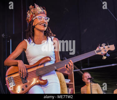 Esperanza Spalding durchführen bei Molde Jazzfestival in Molde, Norwegen, 21.07.2016. Stockfoto