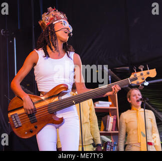 Esperanza Spalding durchführen bei Molde Jazzfestival in Molde, Norwegen, 21.07.2016. Stockfoto