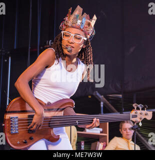 Esperanza Spalding durchführen bei Molde Jazzfestival in Molde, Norwegen, 21.07.2016. Stockfoto