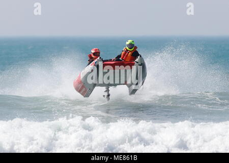 Newquay, Cornwall. 21. April 2018. 2018 Thundercat Racing Championship Tag 1 Fistral Beach. Newquay, Cornwall, England. 21. April 2018. Tag Einer der Thundercat Meisterschaften erfolgt auf den Fistral Beach. Credit: Nicholas Burningham/Alamy leben Nachrichten Stockfoto