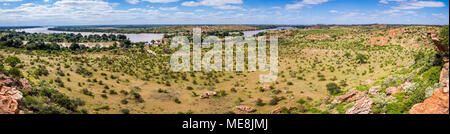 Limpopo Fluss Grenze mit Simbabwe in Mapungubwe National Park, Südafrika Stockfoto