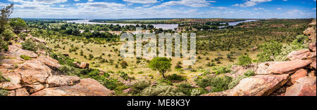Limpopo Fluss Grenze mit Simbabwe in Mapungubwe National Park, Südafrika Stockfoto