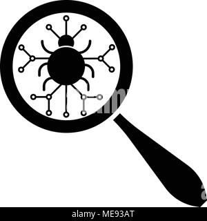 Suche bug Symbol, Vektor illustraton, Flachbild-Symbol Stock Vektor