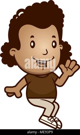Ein Cartoon Illustration eines Mädchen sitzen. Stock Vektor