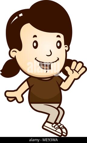 Ein Cartoon Illustration eines Mädchen sitzen. Stock Vektor