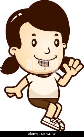 Ein Cartoon Illustration eines Mädchen sitzen. Stock Vektor
