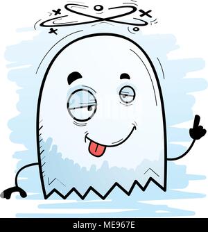 Ein Cartoon Illustration eines Ghost suchen betrunken. Stock Vektor