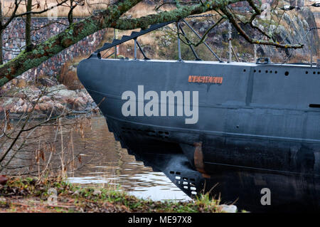 Vesikko, u-Boot, Teil des Schifffahrtsmuseums, Suomenlinna, Sveaborg, Festung Island, Helsinki, Finnland Stockfoto