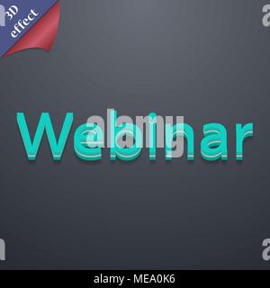 Webinar web kamera Symbol. 3D-Stil. Schickes, modernes Design mit Platz für Ihren Text Vector Illustration Stock Vektor