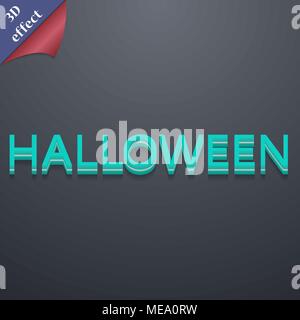 Halloween Symbol. 3D-Stil. Schickes, modernes Design mit Platz für Ihren Text Vector Illustration Stock Vektor