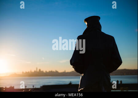 Statue des Lone Sailor Vista Point Marin County Golden Gate in San Francisco, Kalifornien, USA Stockfoto