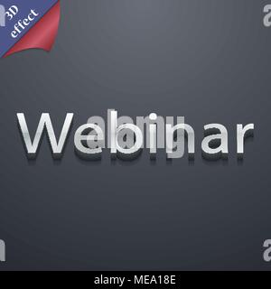 Webinar web kamera Symbol. 3D-Stil. Schickes, modernes Design mit Platz für Ihren Text Vector Illustration Stock Vektor