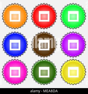 Einfache Browser Symbol Fenster anmelden. Ein Set von 9 verschiedenen farbigen Etiketten. Vector Illustration Stock Vektor