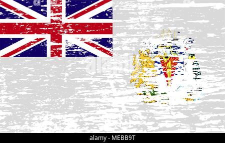 Fahne von British Antarctic Territory mit alten Textur. Vector Illustration Stock Vektor